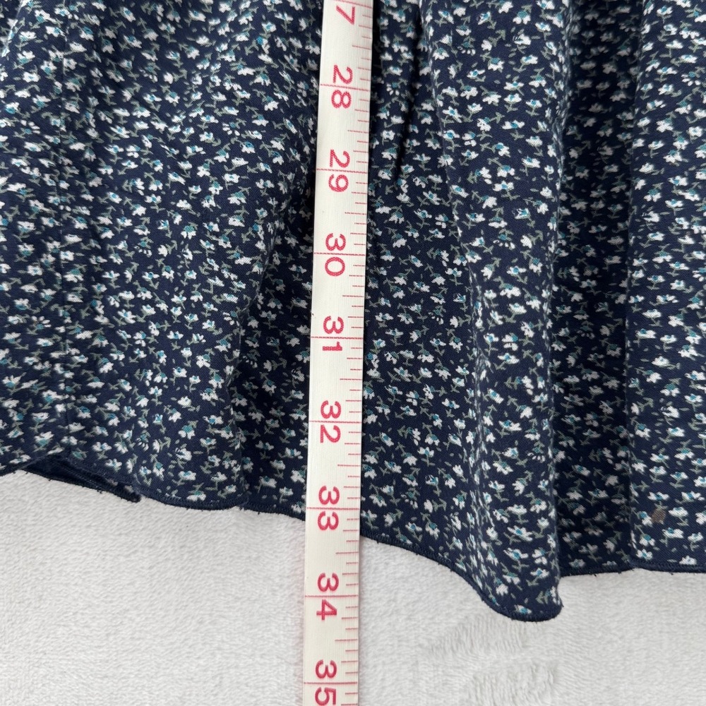 Brandy Melville Floral Maxi Skirt Women OS Navy Blue Fair Tiered Ruffle - Picture 5 of 8